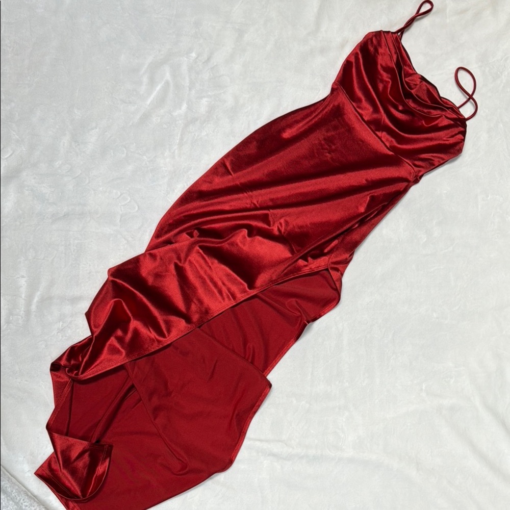 Elegant orange Satin Slip Dress